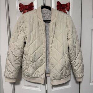 Free Country Cream Quilted Puffer Jacket. Medium